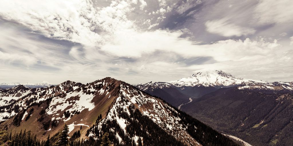 mountain coated with snow